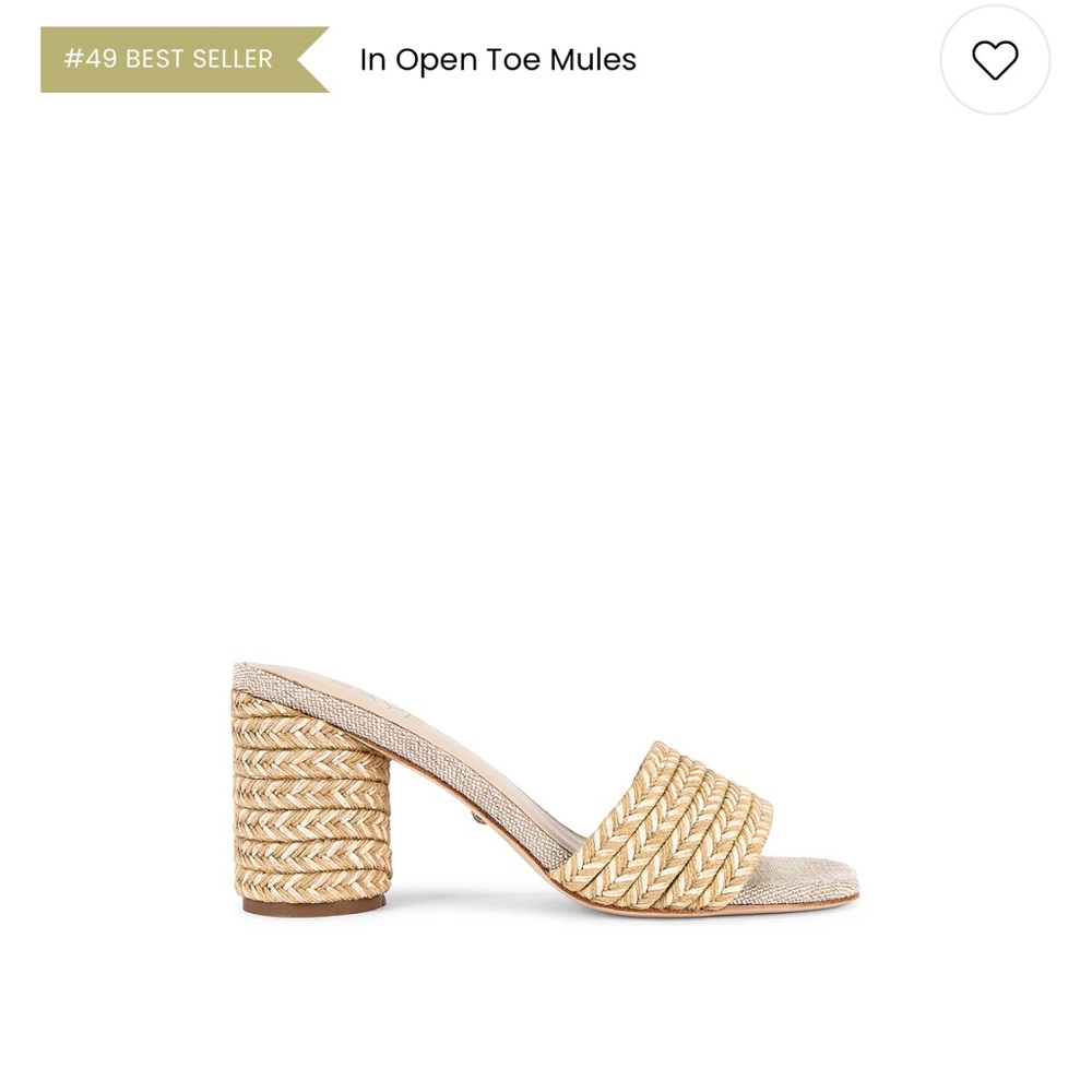 RAYE Gold Open Toe Mules